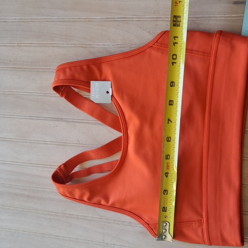 NWT DSG Ginger Orange Strappy Compression Sports Bra Moisture-Wicking 4-W - Picture 7 of 9